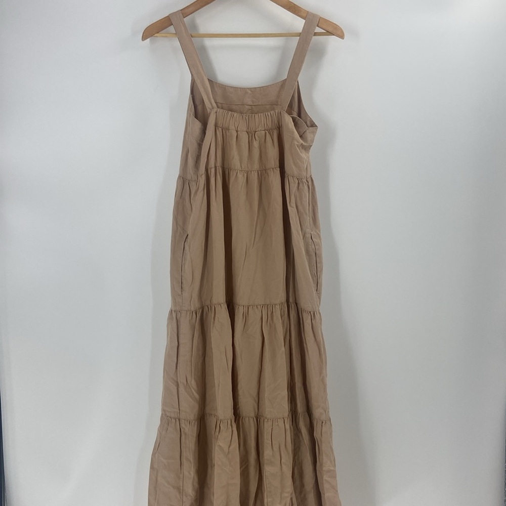 The Drop beige tiered flouncy ruffle hem maxi sun dress neutral spring summer - Picture 14 of 16